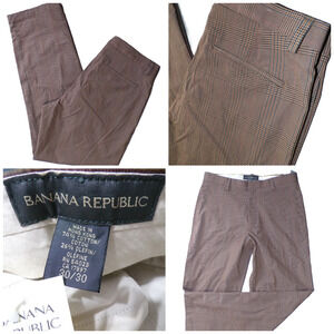Y2k Banana Republic Plaid Pants Men's 30 x 30 Brown Tailored Straight Nwt 2002